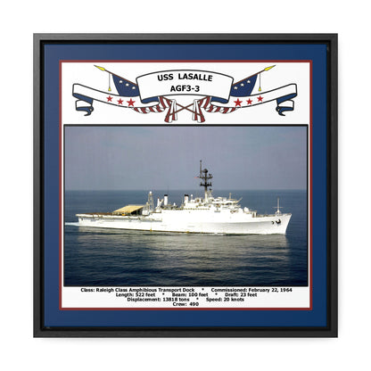 USS Lasalle AGF3-3 Navy Floating Frame Photo Front View