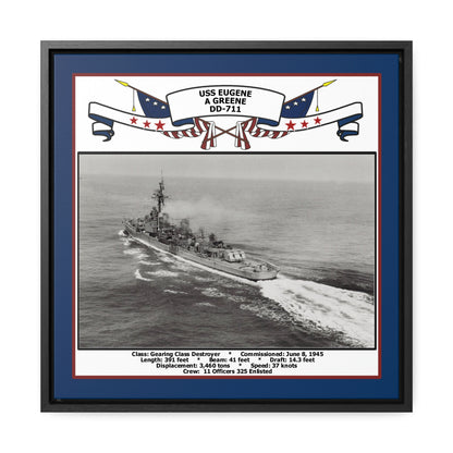 USS Eugene A Greene DD-711 Navy Floating Frame Photo Front View