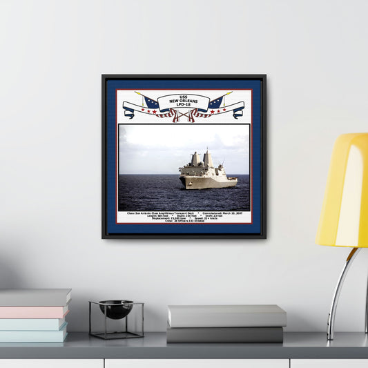 USS New Orleans LPD-18 Navy Floating Frame Photo Desk View