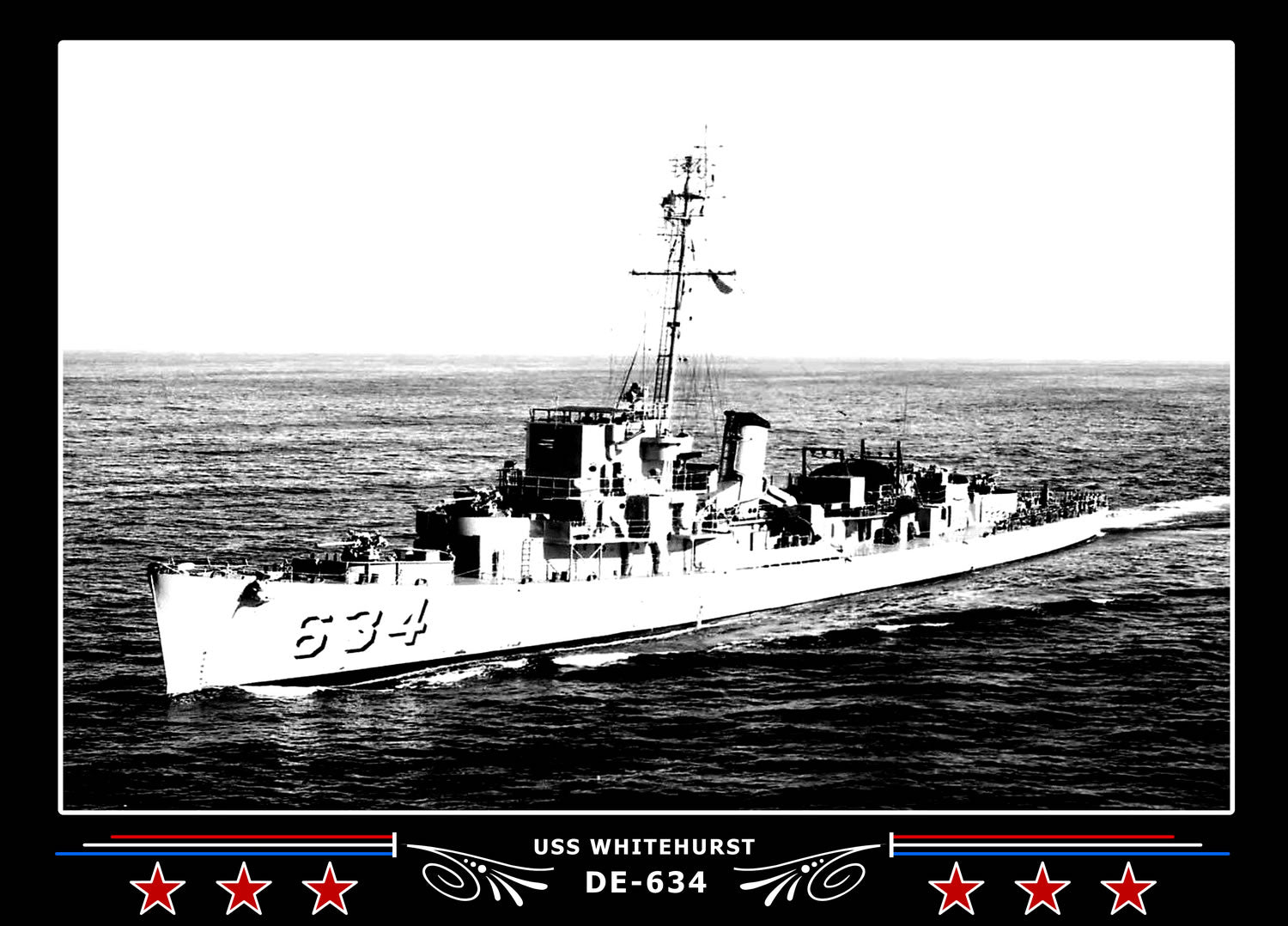 USS Whitehurst DE-634 Canvas Photo Print