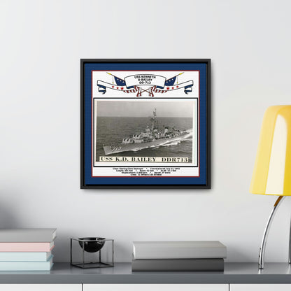 USS Kenneth D Bailey DD-713 Navy Floating Frame Photo Desk View