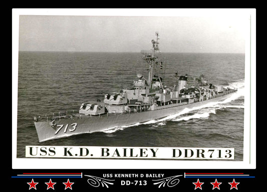 USS Kenneth D Bailey DD-713 Canvas Photo Print