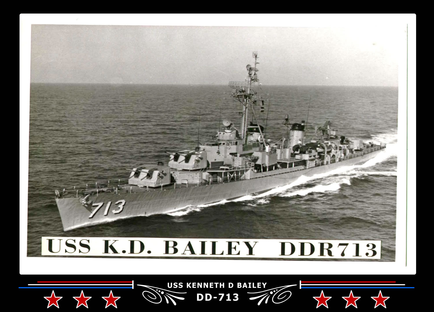 USS Kenneth D Bailey DD-713 Canvas Photo Print