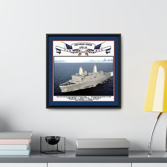 USS Mesa Verde LPD-19 Navy Floating Frame Photo Desk View