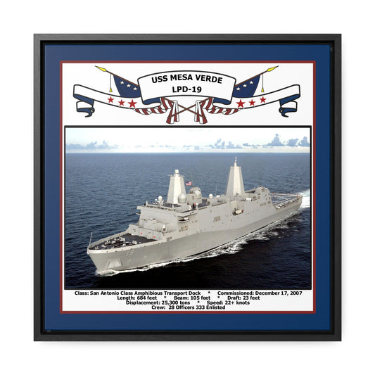 USS Mesa Verde LPD-19 Navy Floating Frame Photo Front View