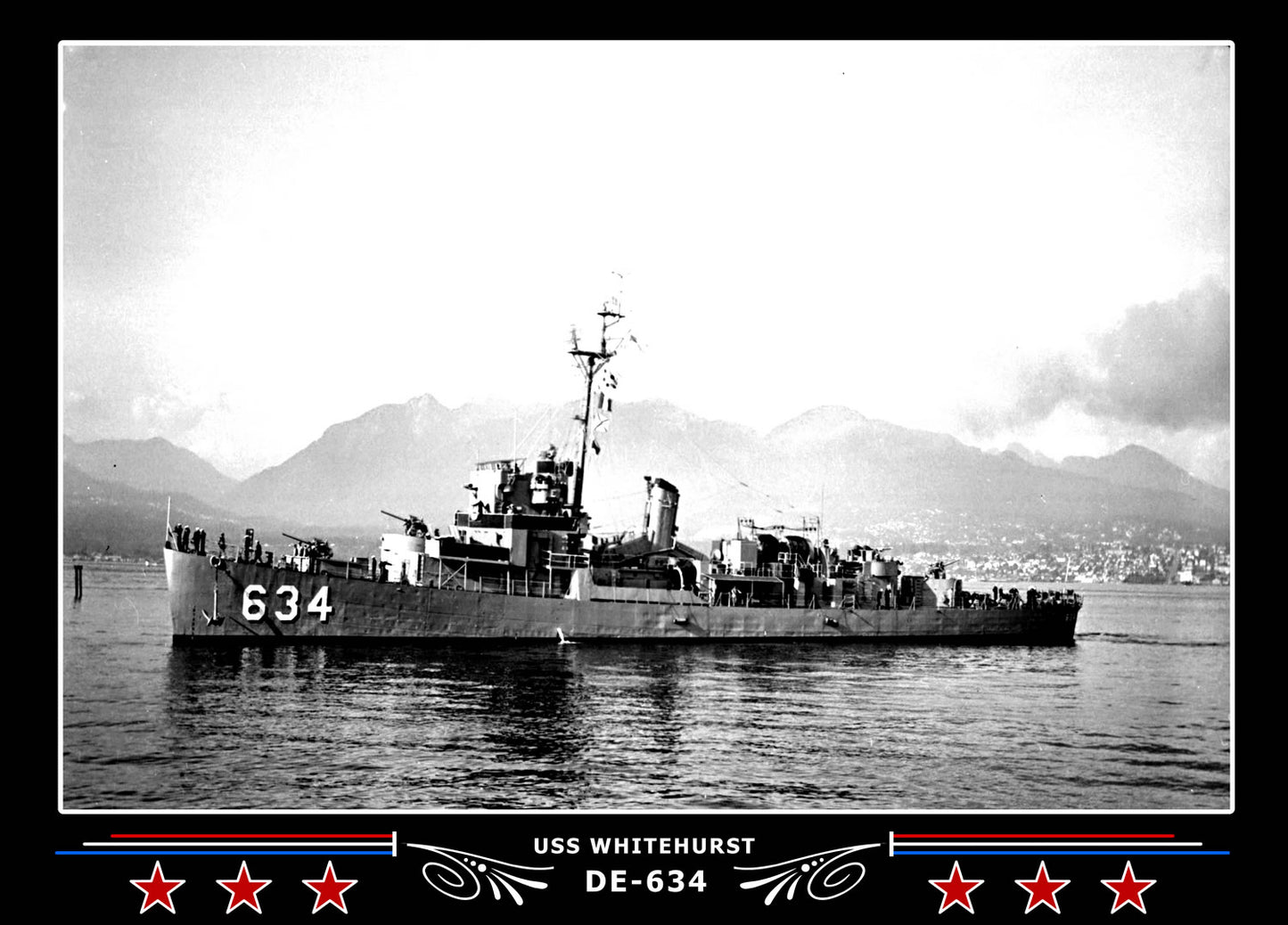USS Whitehurst DE-634 Canvas Photo Print