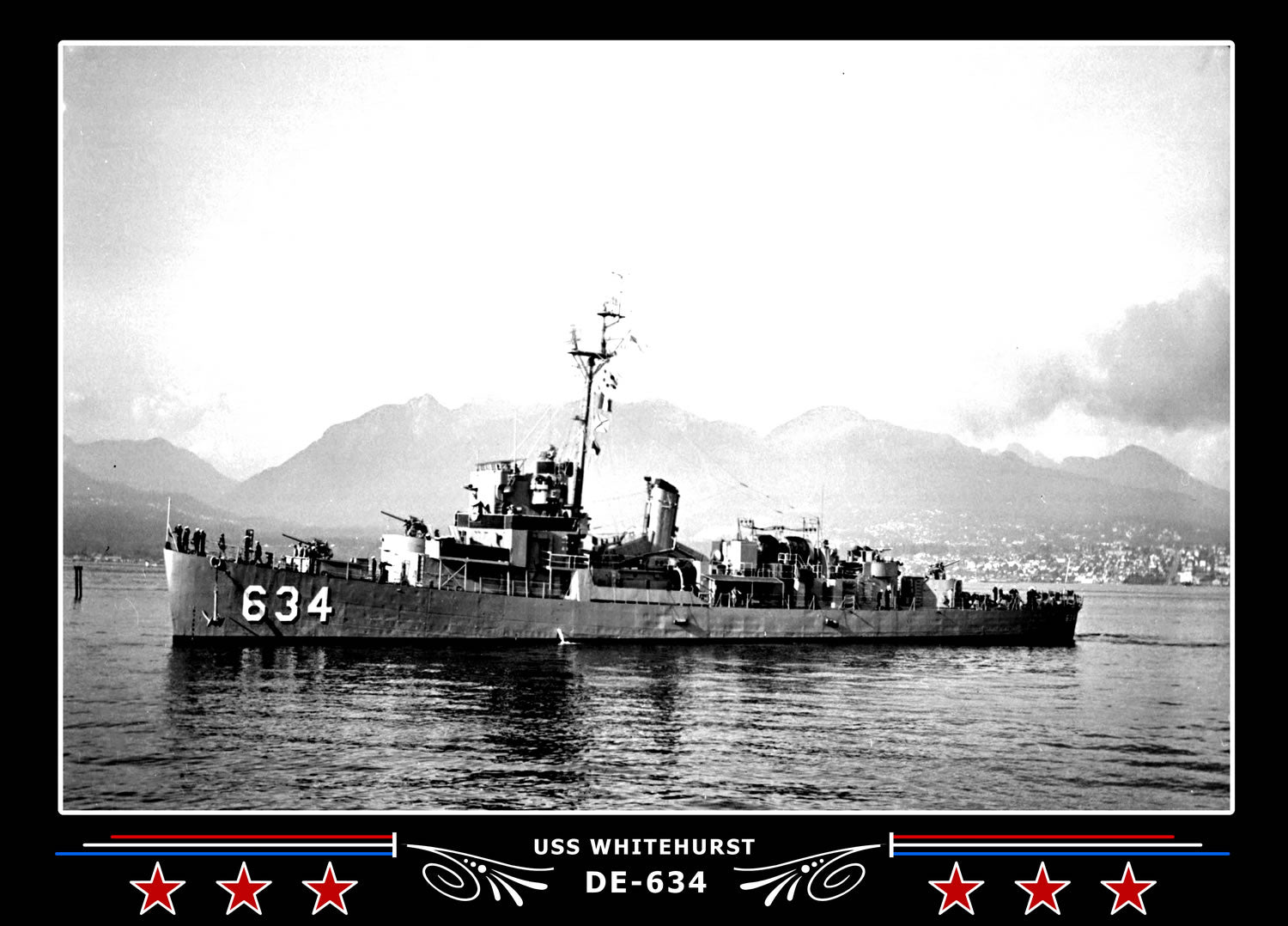 USS Whitehurst DE-634 Canvas Photo Print