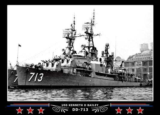 USS Kenneth D Bailey DD-713 Canvas Photo Print