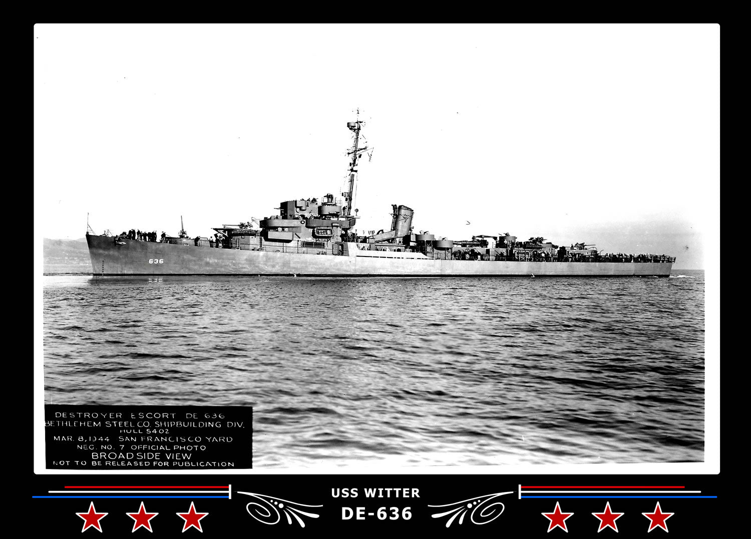 USS Witter DE-636 Canvas Photo Print