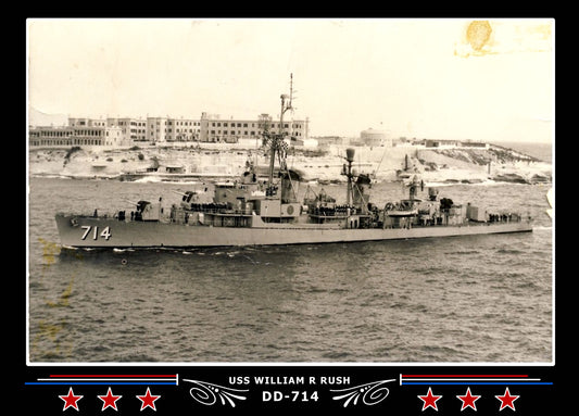 USS William R Rush DD-714 Canvas Photo Print