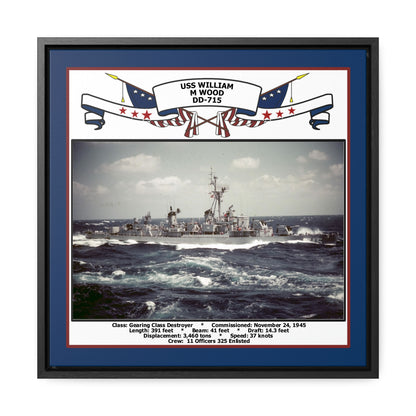 USS William M Wood DD-715 Navy Floating Frame Photo Front View