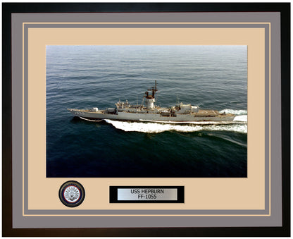 USS HEPBURN FF-1055 Framed Navy Ship Photo Grey