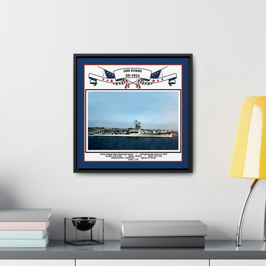 USS Evans DE-1023 Navy Floating Frame Photo Desk View