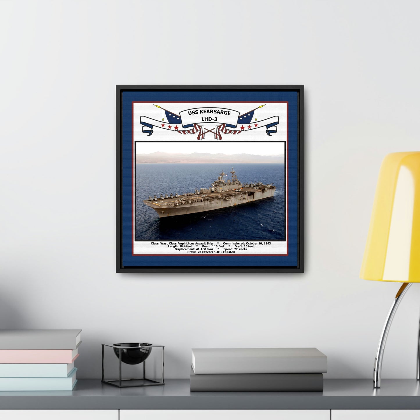 USS Kearsarge LHD-3 Navy Floating Frame Photo Desk View