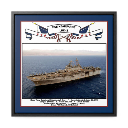 USS Kearsarge LHD-3 Navy Floating Frame Photo Front View