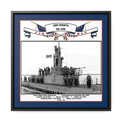 USS Manta SS-299 Navy Floating Frame Photo Front View