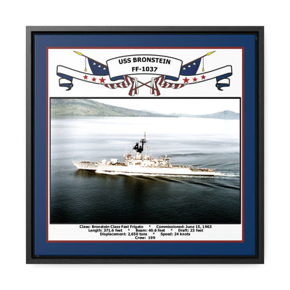 USS Bronstein FF-1037 Navy Floating Frame Photo Front View