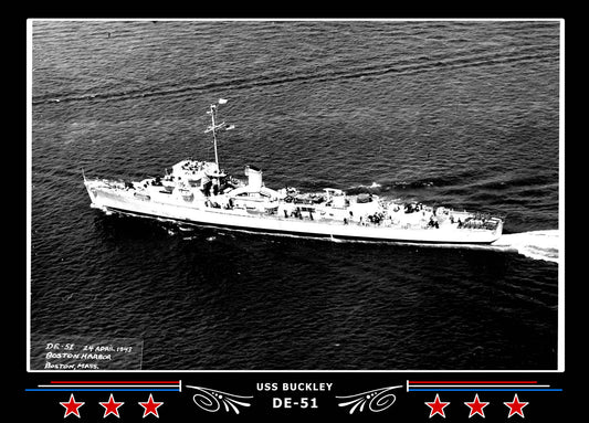 USS Buckley DE-51 Canvas Photo Print