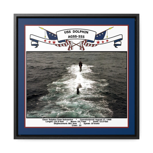 USS Dolphin AGSS-555 Navy Floating Frame Photo Front View