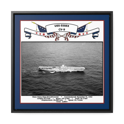 USS Essex CV-9 Navy Floating Frame Photo Front View