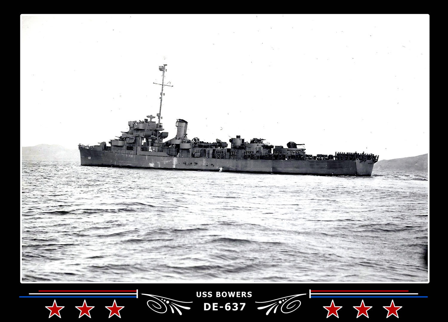 USS Bowers DE-637 Canvas Photo Print