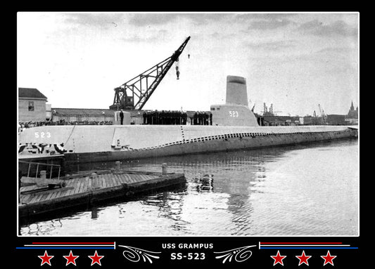 USS Grampus SS-523 Canvas Photo Print