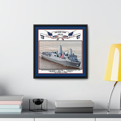 USS New York LPD-21 Navy Floating Frame Photo Desk View