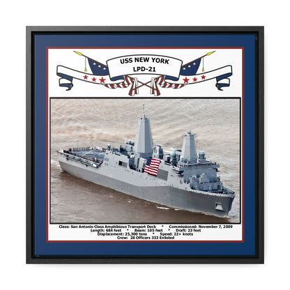 USS New York LPD-21 Navy Floating Frame Photo Front View