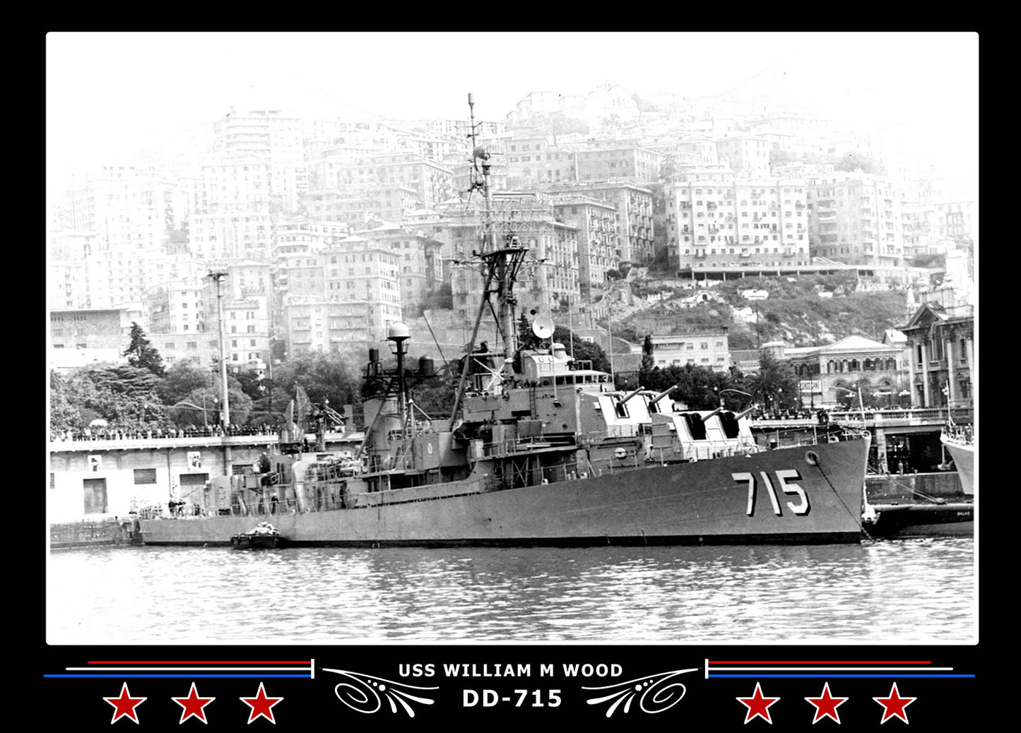 USS William M Wood DD-715 Canvas Photo Print