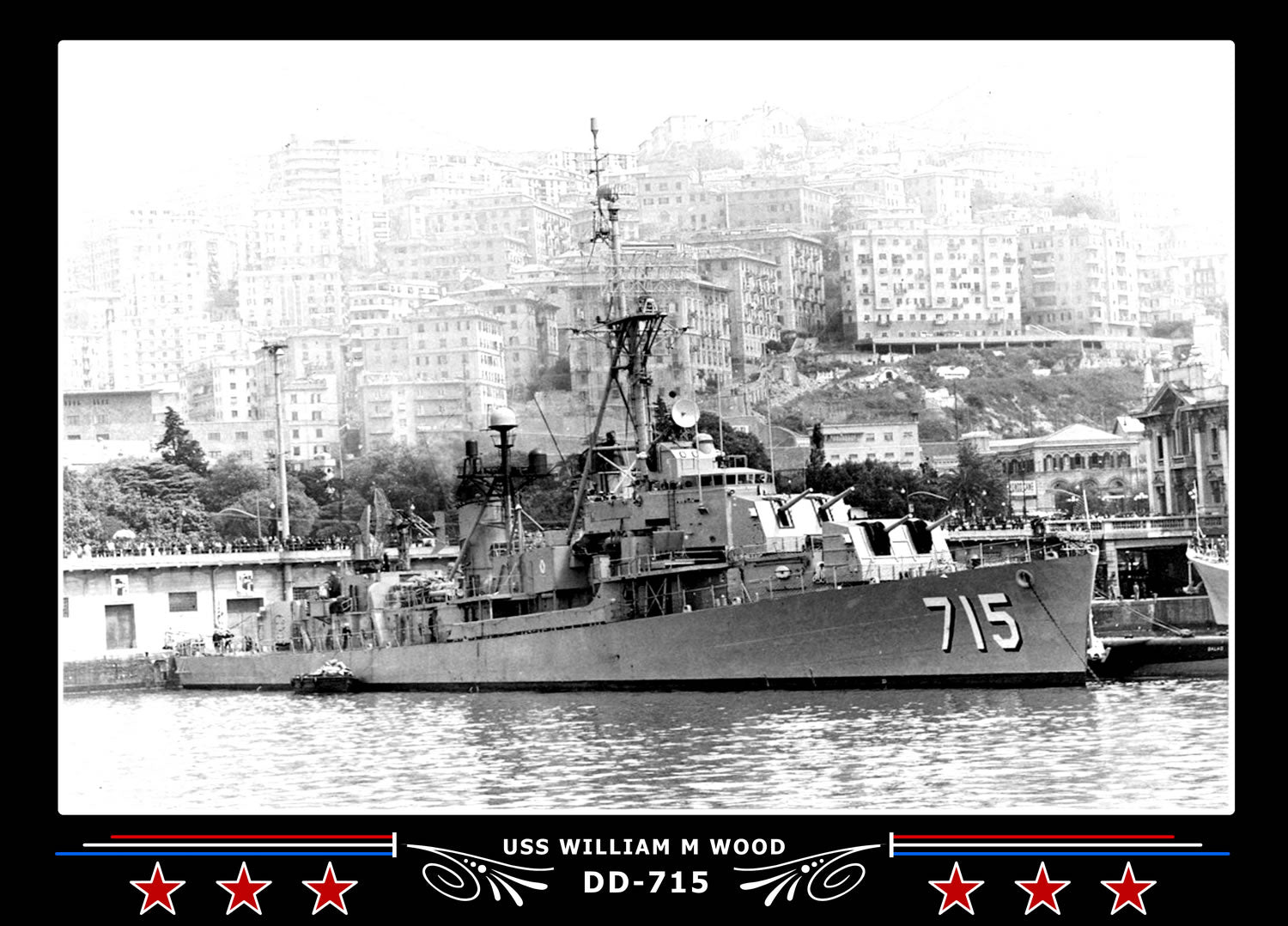 USS William M Wood DD-715 Canvas Photo Print