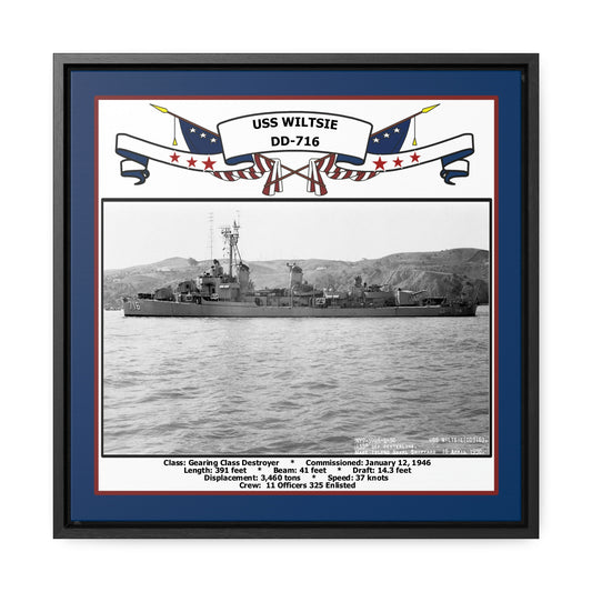 USS Wiltsie DD-716 Navy Floating Frame Photo Front View