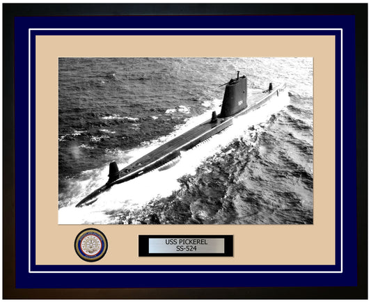 USS Pickerel SS-524 Framed Navy Ship Photo Blue