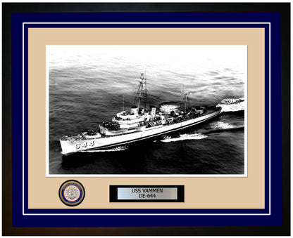 USS Vammen DE-644 Framed Navy Ship Photo Blue