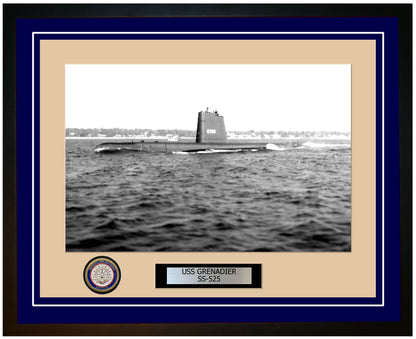 USS Grenadier SS-525 Framed Navy Ship Photo Blue