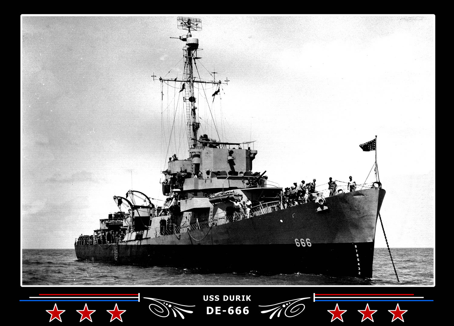 USS Durik DE-666 Canvas Photo Print