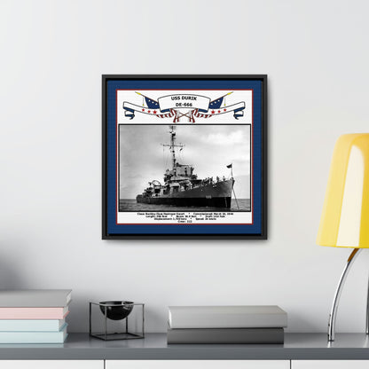 USS Durik DE-666 Navy Floating Frame Photo Desk View