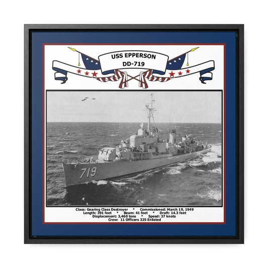 USS Epperson DD-719 Navy Floating Frame Photo Front View