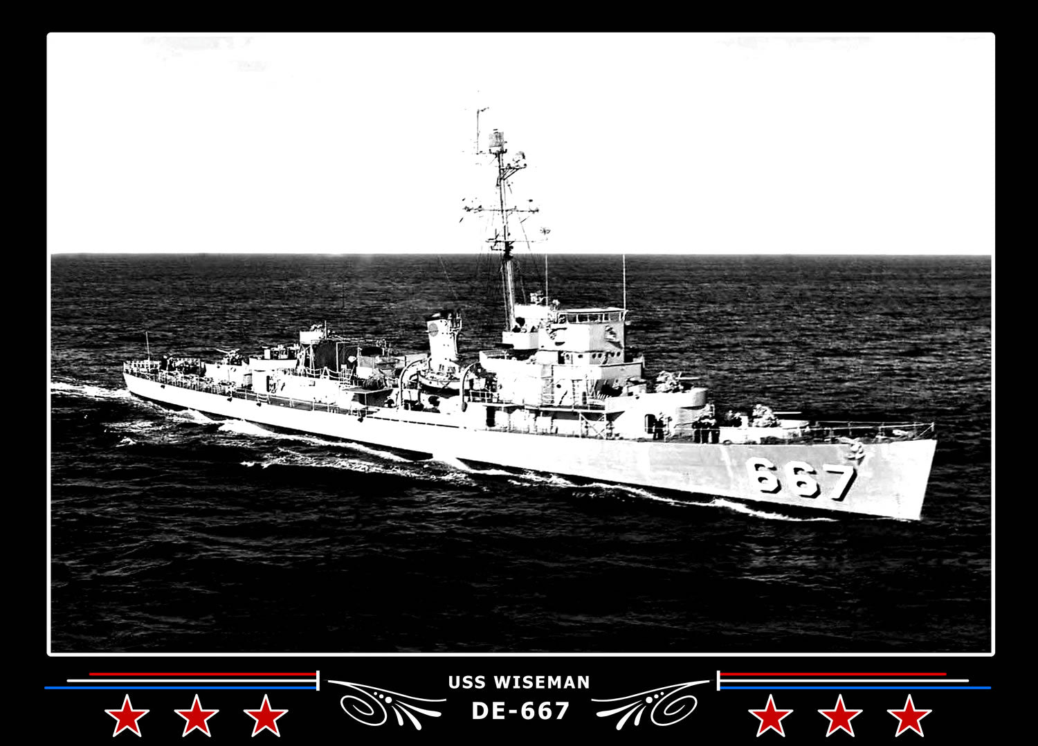 USS Wiseman DE-667 Canvas Photo Print