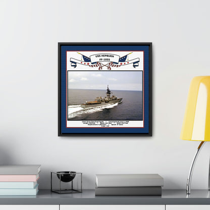 USS Hepburn FF-1055 Navy Floating Frame Photo Desk View