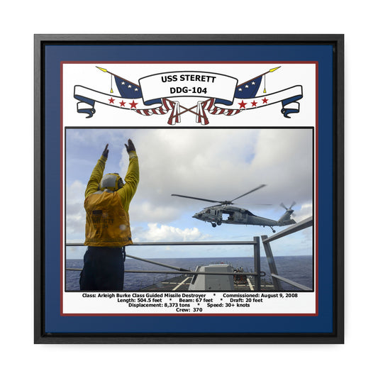 USS Sterett DDG-104 Navy Floating Frame Photo Front View