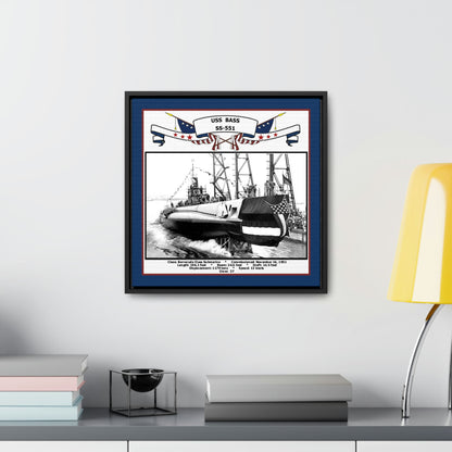 USS Bass SS-551 Navy Floating Frame Photo Desk View