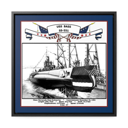 USS Bass SS-551 Navy Floating Frame Photo Front View