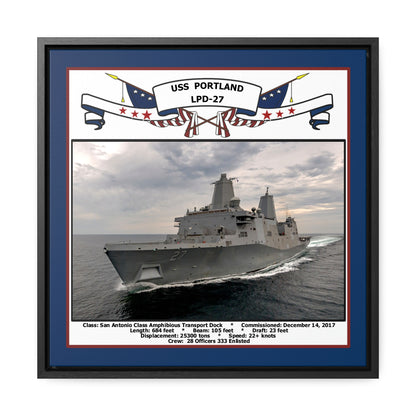USS Portland LPD-27 Navy Floating Frame Photo Front View