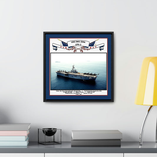 USS Iwo Jima LPH-2 Navy Floating Frame Photo Desk View