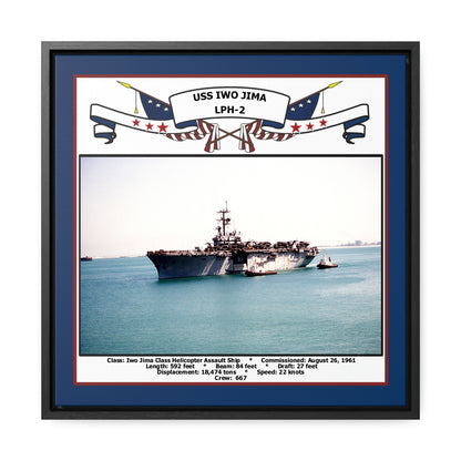 USS Iwo Jima LPH-2 Navy Floating Frame Photo Front View