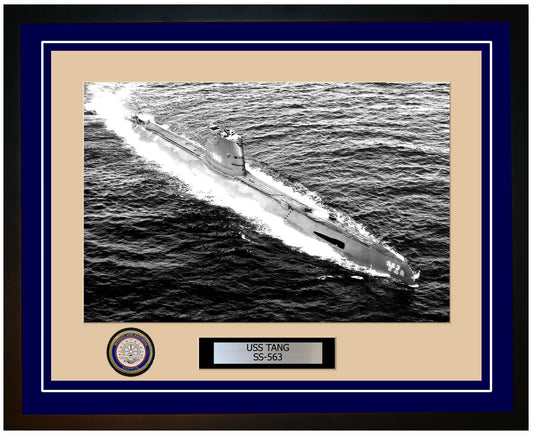 USS Tang SS-563 Framed Navy Ship Photo Blue
