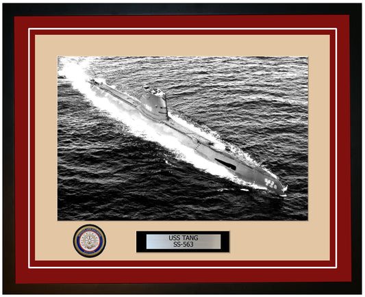 USS Tang SS-563 Framed Navy Ship Photo Burgundy