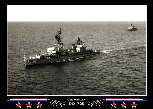 USS Obrien DD-725 Canvas Photo Print