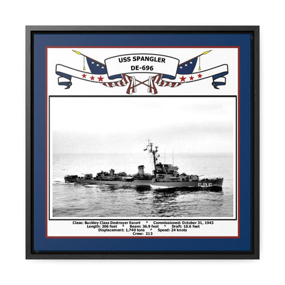 USS Spangler DE-696 Navy Floating Frame Photo Front View