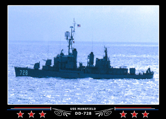 USS Mansfield DD-728 Canvas Photo Print